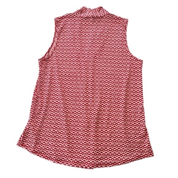 Juniper & Lime Women’s Sleeveless Shirt Red Top Inverted Pleat Blouse Size Large - Picture 2 of 5